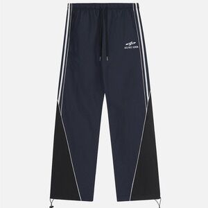 Aelfric Eden Navy and Black Track Pants with White Stripe Detail